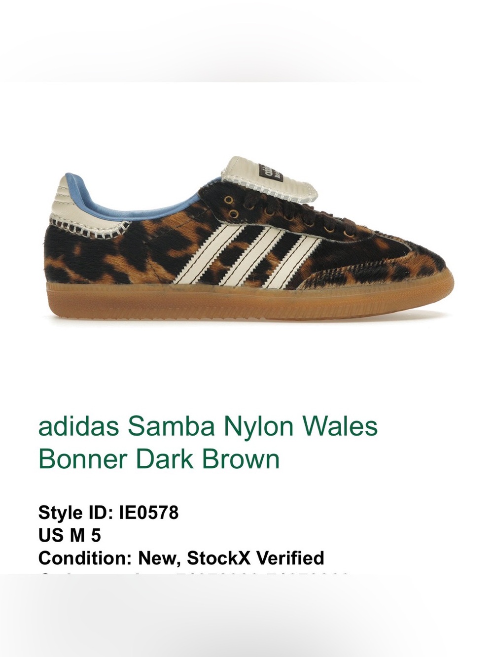Adidas Samba Nylon Wales Bonner Leopard Print